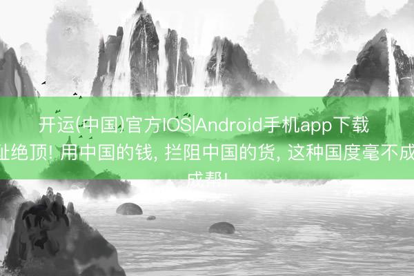 开运(中国)官方IOS|Android手机app下载 无耻绝顶! 用中国的钱， 拦阻中国的货， 这种国度毫不成帮!