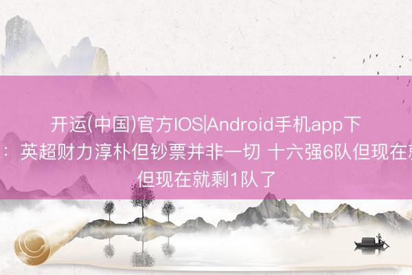 开运(中国)官方IOS|Android手机app下载 德雷森：英超财力淳朴但钞票并非一切 十六强6队但现在就剩1队了