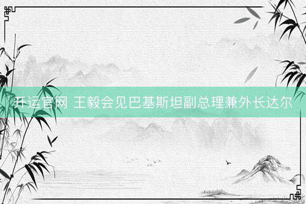 开运官网 王毅会见巴基斯坦副总理兼外长达尔